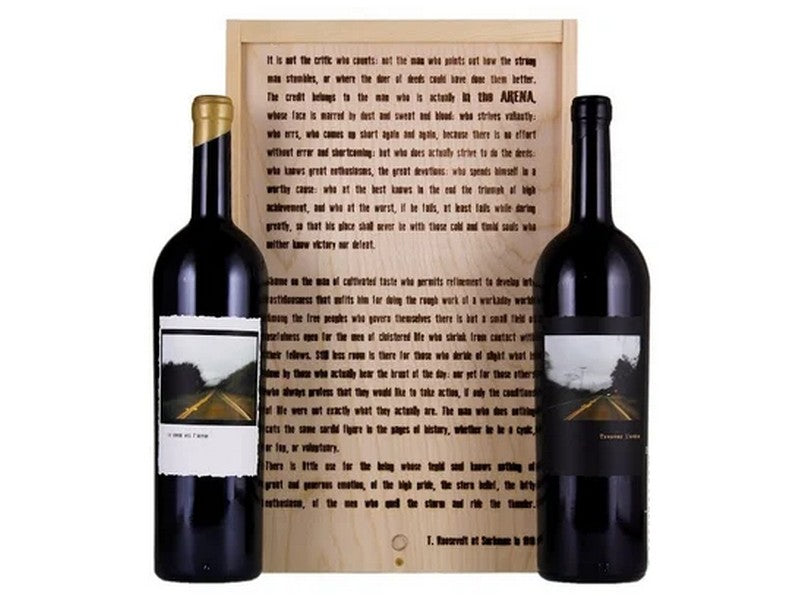 Sine Qua Non Le Chemin Vers L'Heresie Grenache & Trouver l'Arene Syrah Assorted Box Set  (2 bottles OWC) 2015 by Symbolic Wines