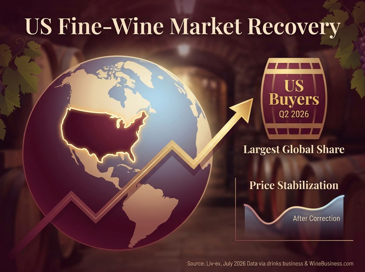 🌎 US buyers re‑engage and help stabilize the global fine‑wine market