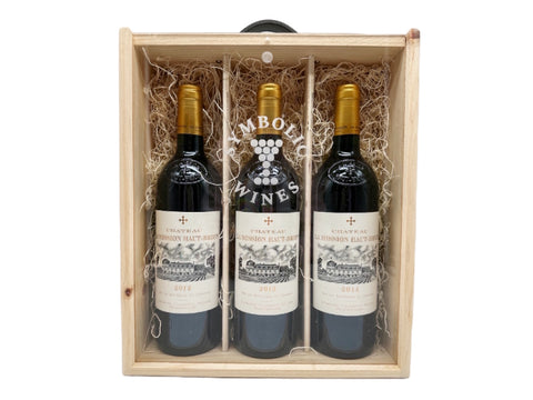 Chateau La Mission Haut Brion Blanc Gift Set (3 bottle wooden case) 12’, 13’, 14’
